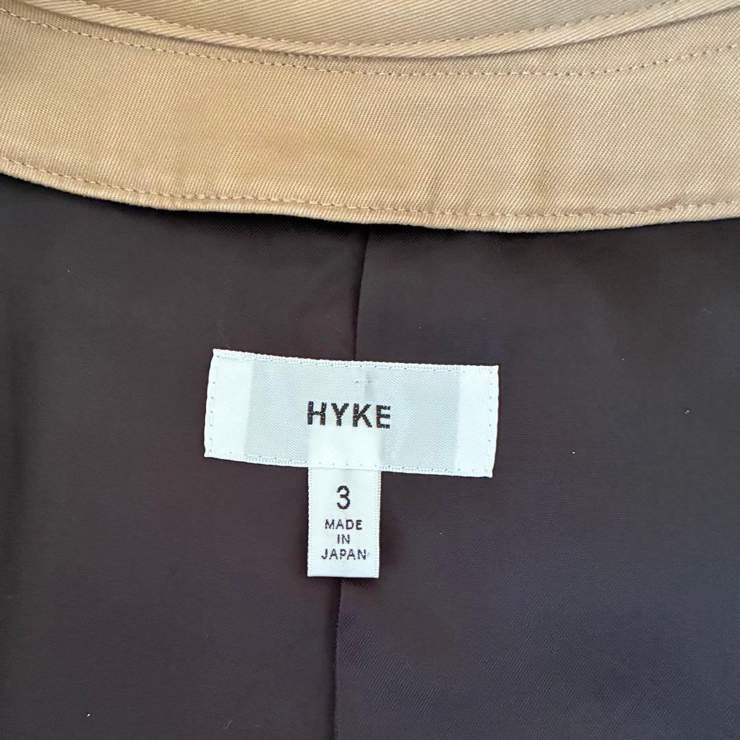【美品】HYKEトレンチコートタイトフィット　サイズ3（クリーニング済）