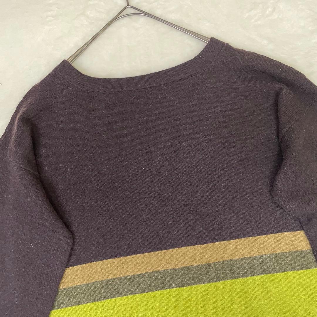 美品　CIVIDINI カシミヤ100% 幾何学模様 ダークパープル ワンピース
