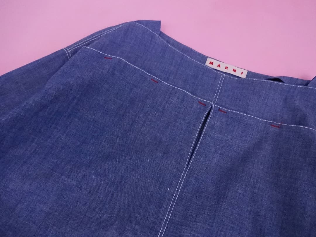MARNI マルニ　シャンブレー素材　ギャザースカートセットアップ/ワンピース