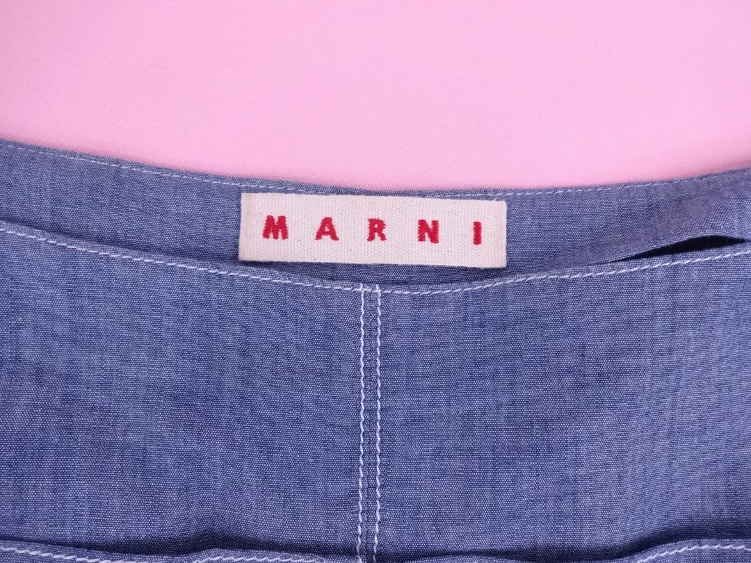 MARNI マルニ　シャンブレー素材　ギャザースカートセットアップ/ワンピース