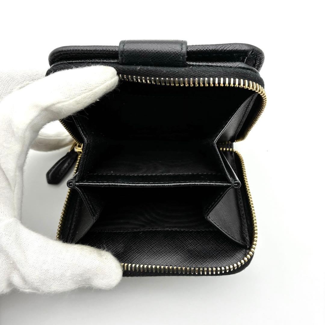 PRADA 2つ折り財布 ブラック サフィアーノ