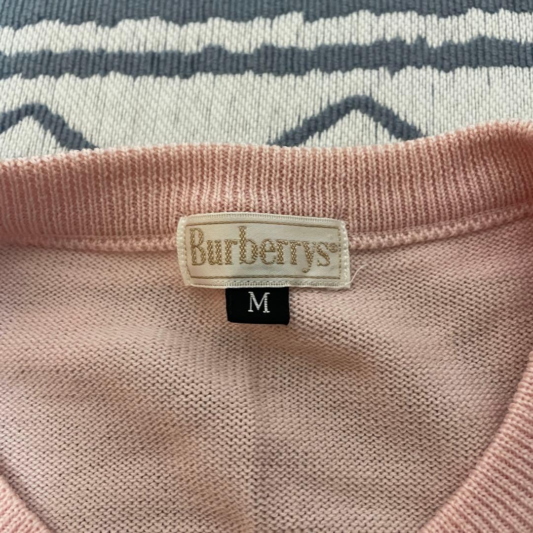 専用 Burberrys バーバリーズ ウールカーディガン ピンク Mサイズ 金
