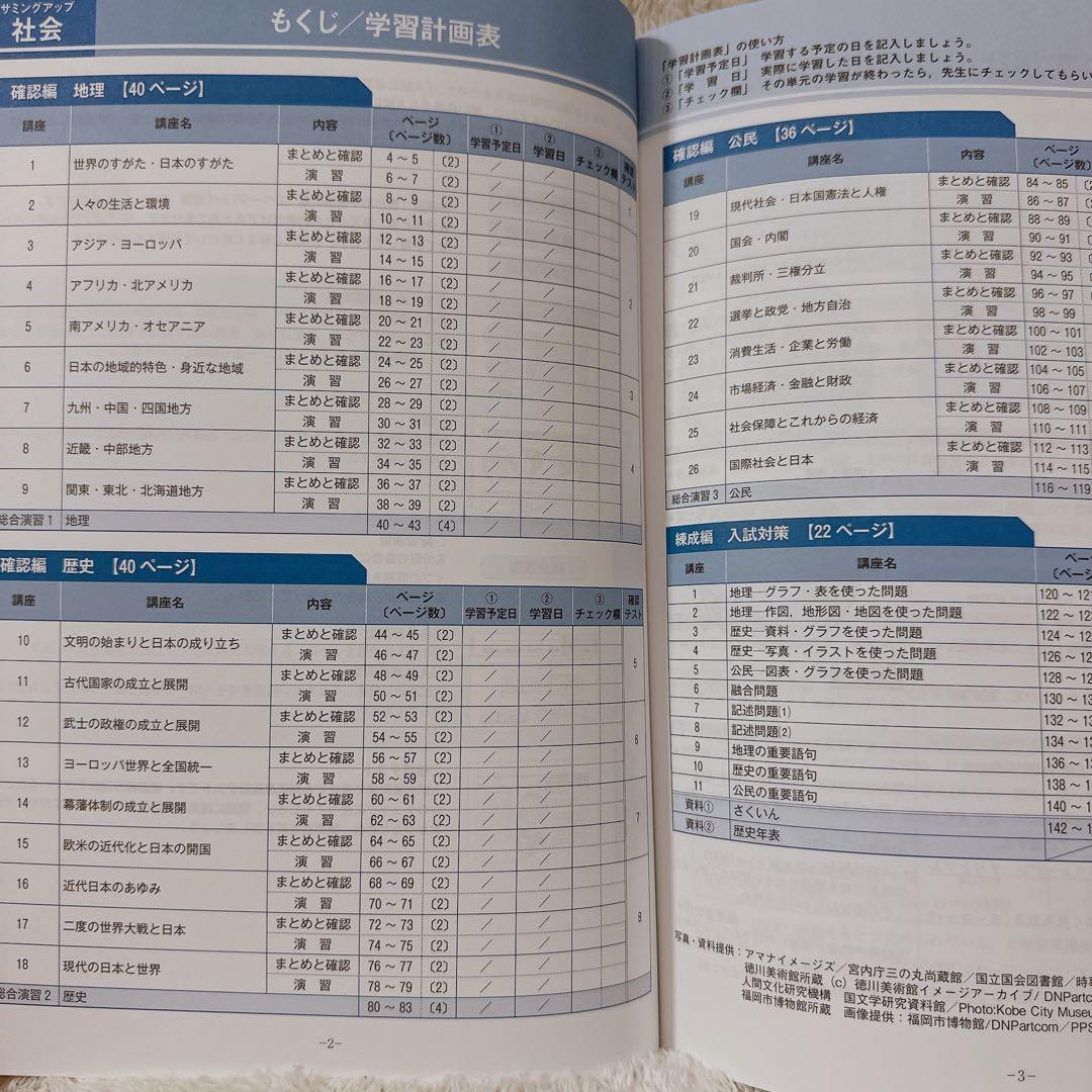 サミングアップ 英語 国語 理科 社会 数学6冊セット　確認テスト解答付き