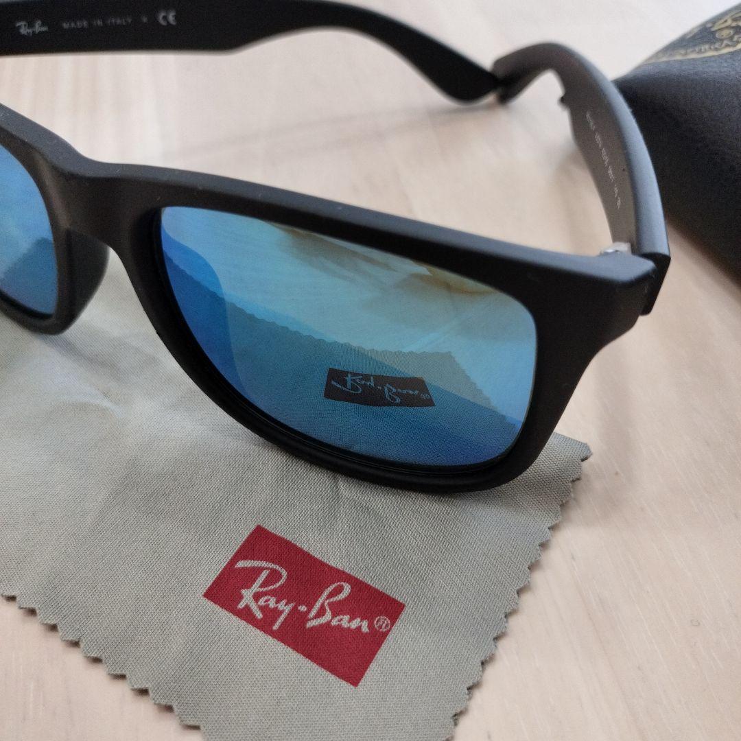 Ray-Ban サングラス 青レンズ 黒フレーム