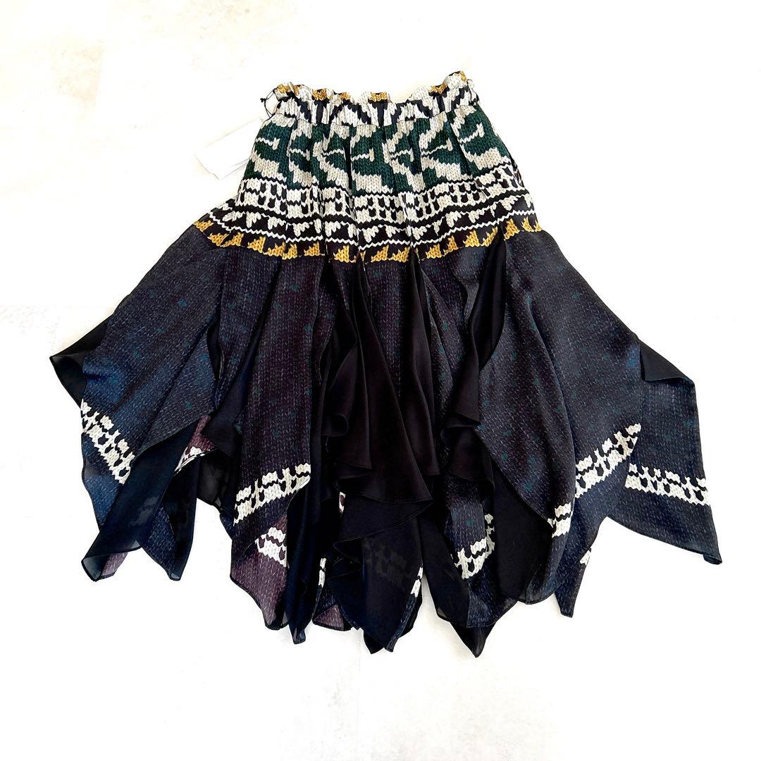 新品タグ付✨24aw✨サカイ　Pattern Knit Print Skirt