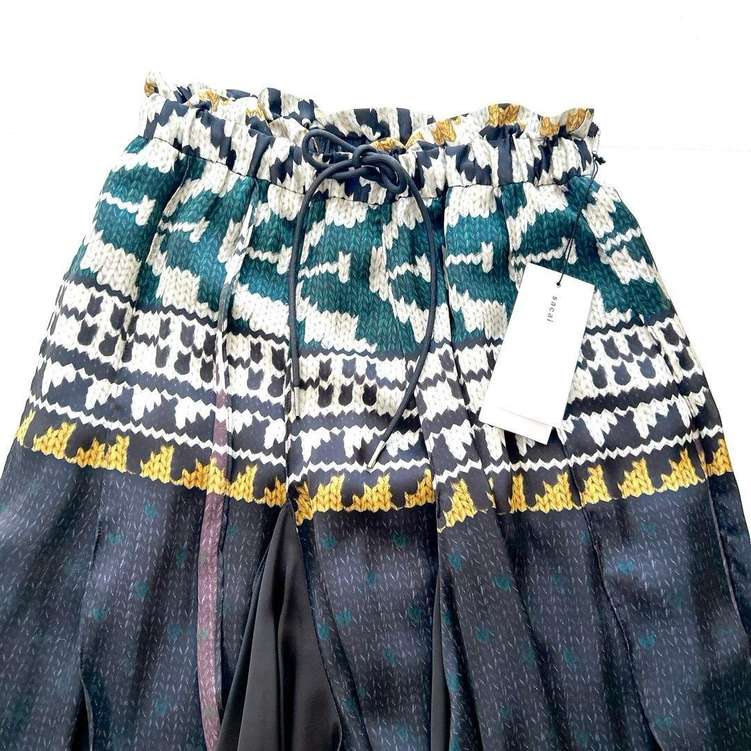新品タグ付✨24aw✨サカイ　Pattern Knit Print Skirt