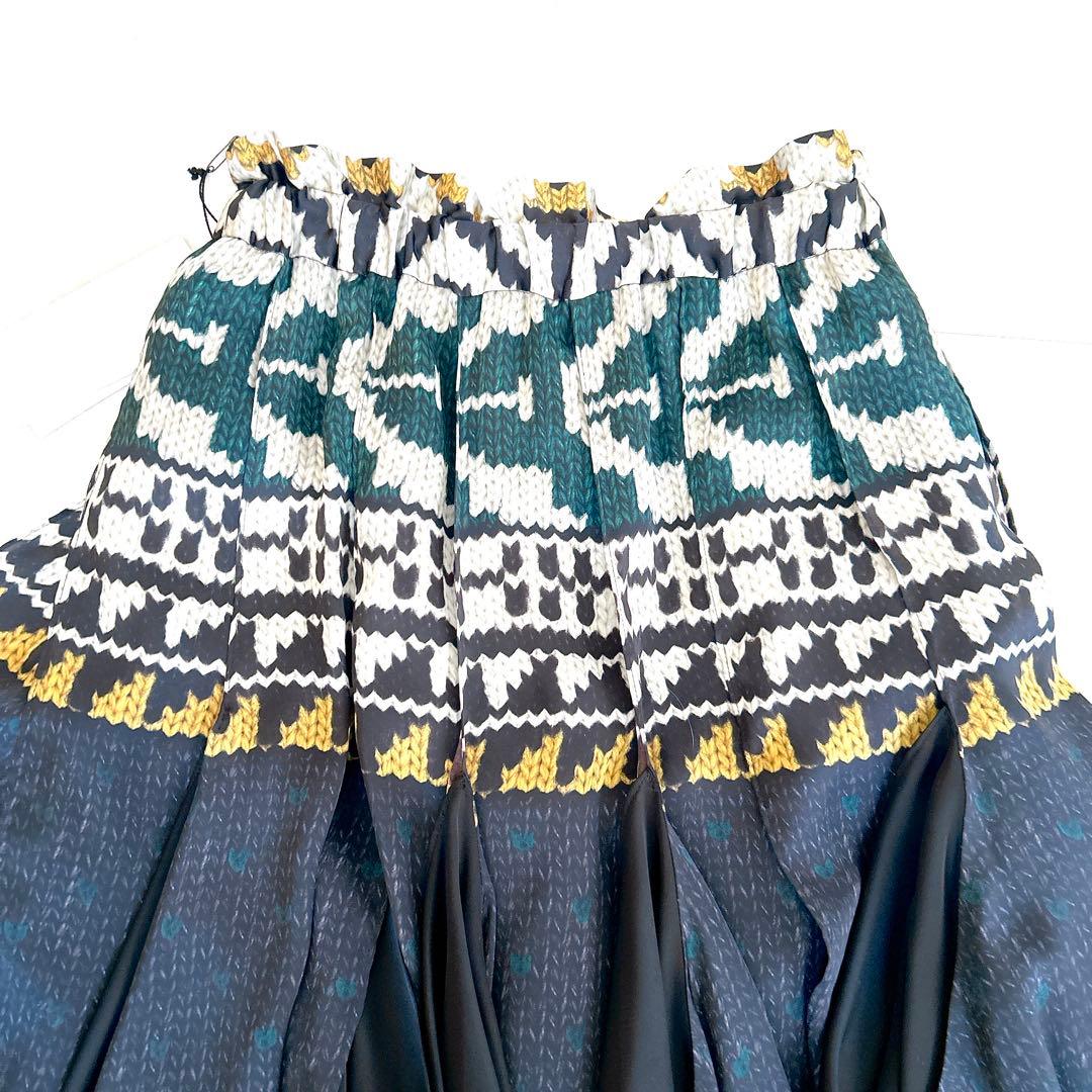 新品タグ付✨24aw✨サカイ　Pattern Knit Print Skirt