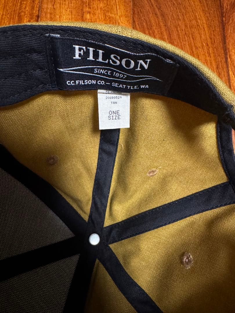 Filson ワークキャップ タン ハット フィルソン オイルド ティンクロス