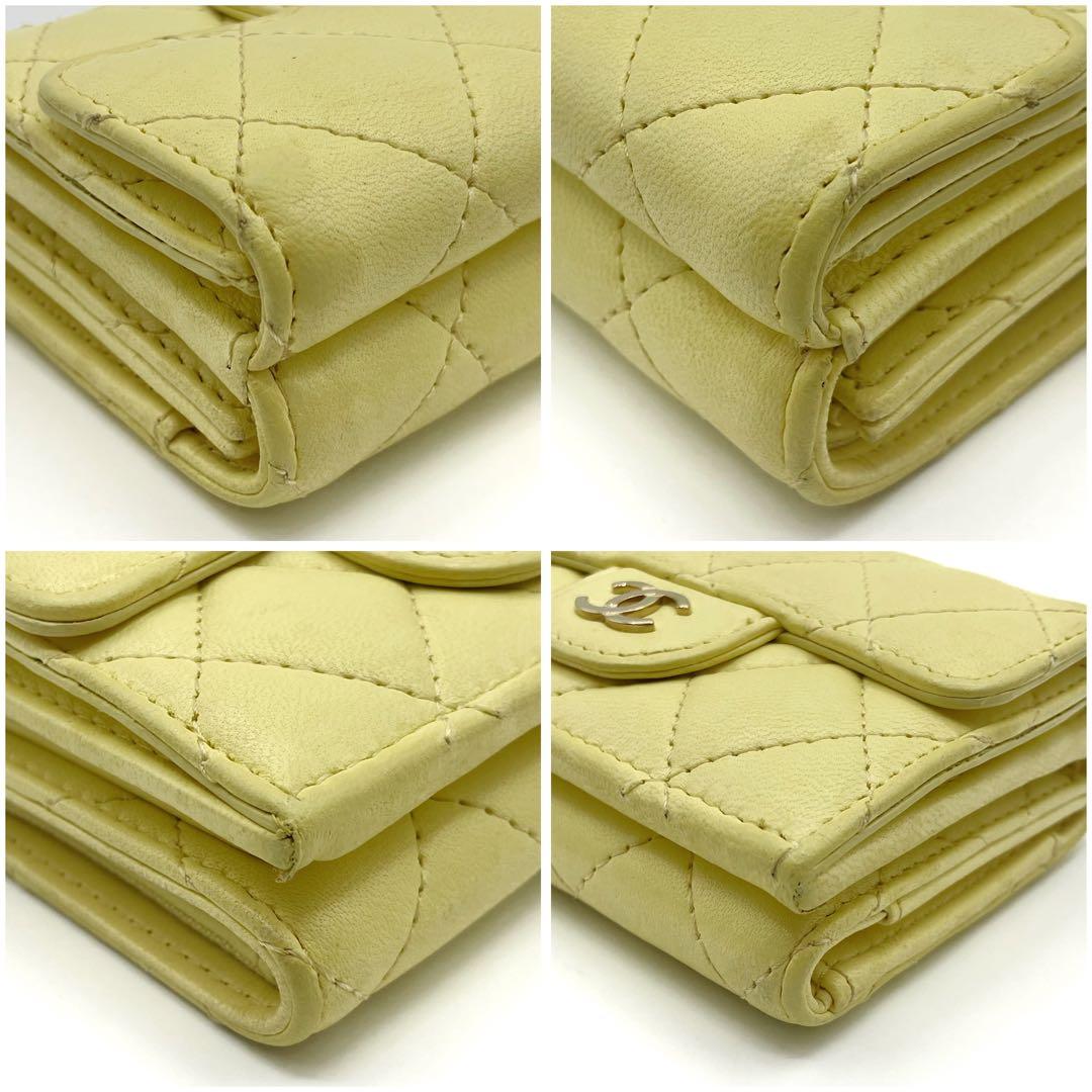 ⭐️良品⭐️ シャネル 三つ折り財布 マトラッセ ココマーク イエロー