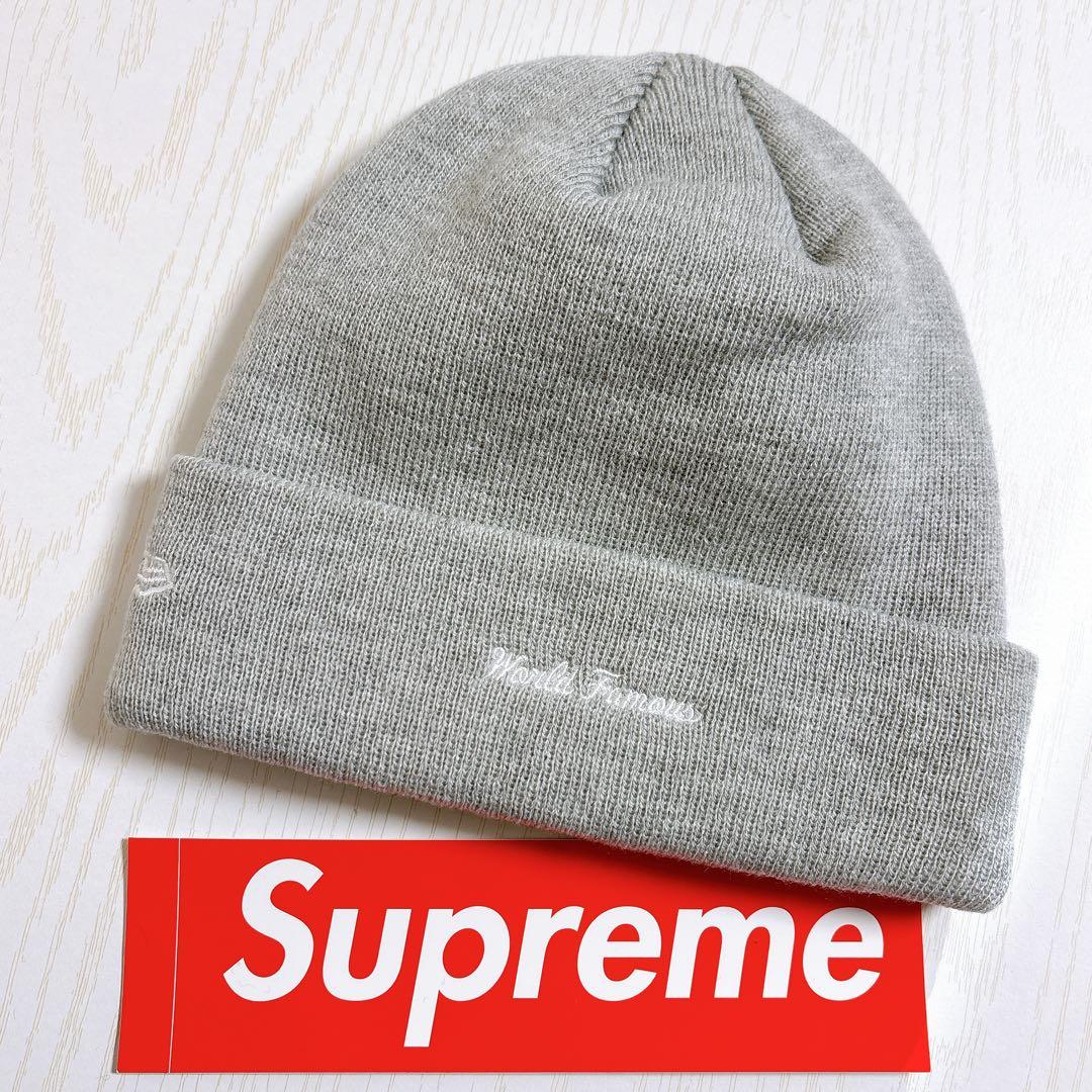Supreme NEW ERA ニット帽　ビーニー　BOXロゴ　グレー　灰色