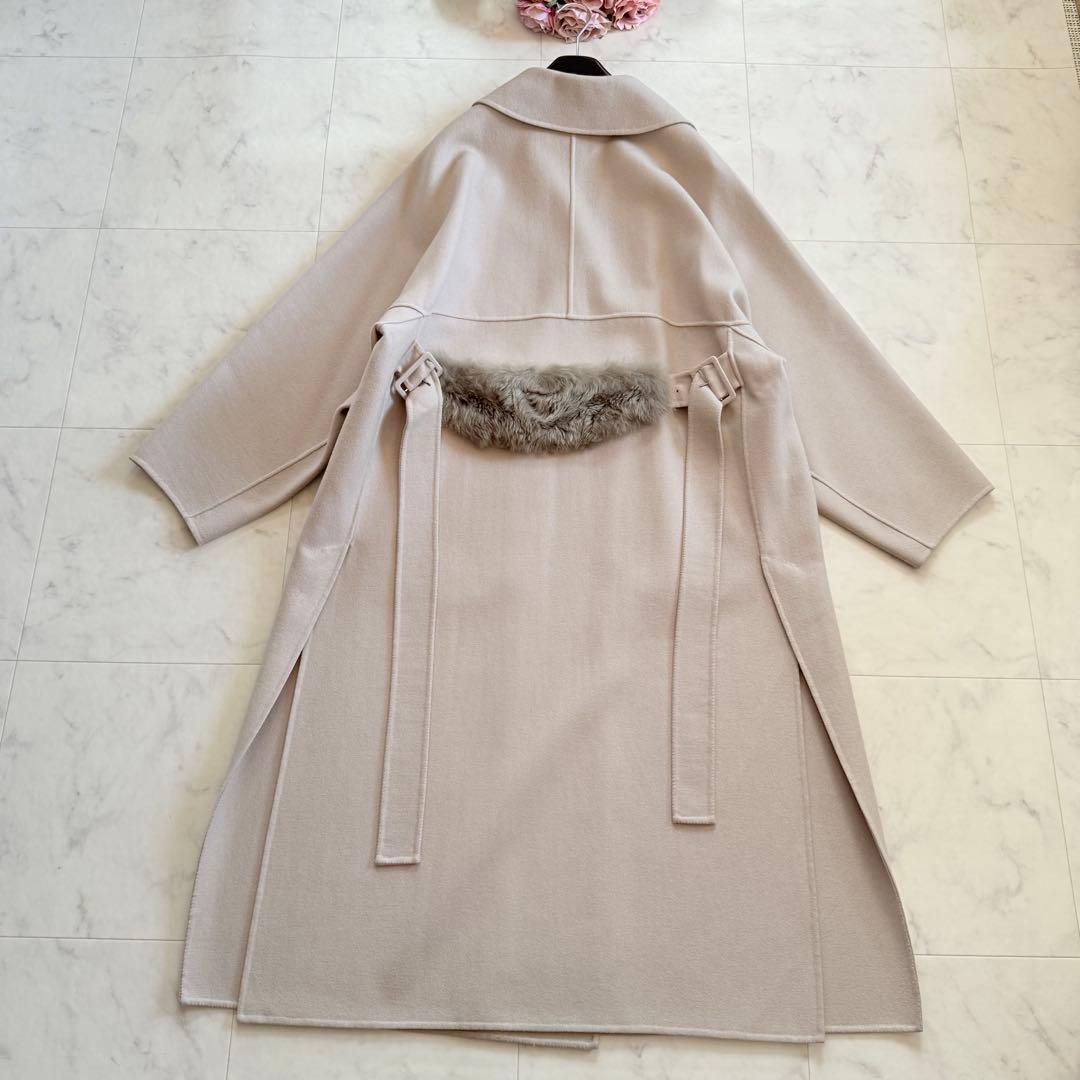 極美品★定価9.8万 ADORE ライトリバーバックベルトコート ファーベルト