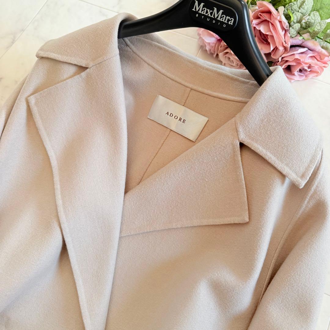 極美品★定価9.8万 ADORE ライトリバーバックベルトコート ファーベルト