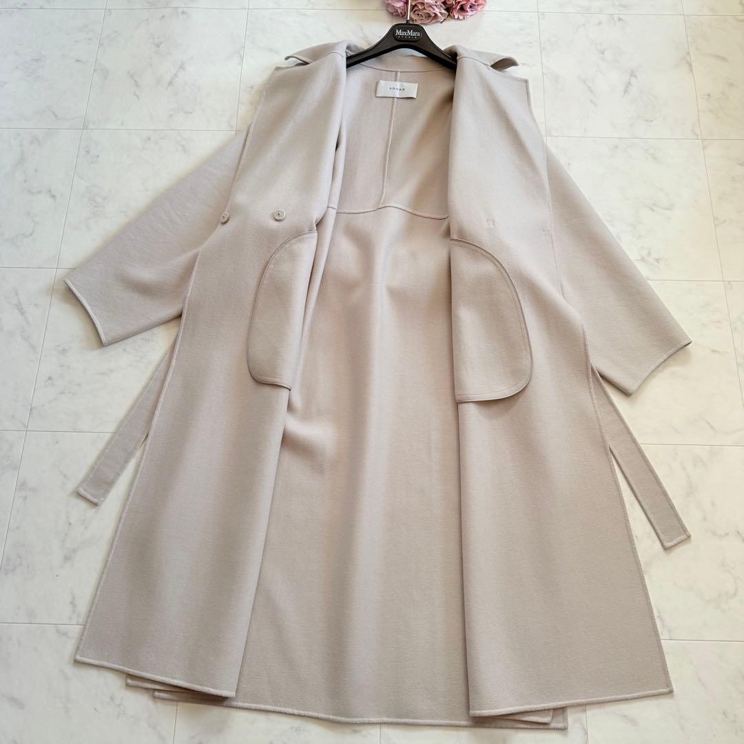 極美品★定価9.8万 ADORE ライトリバーバックベルトコート ファーベルト