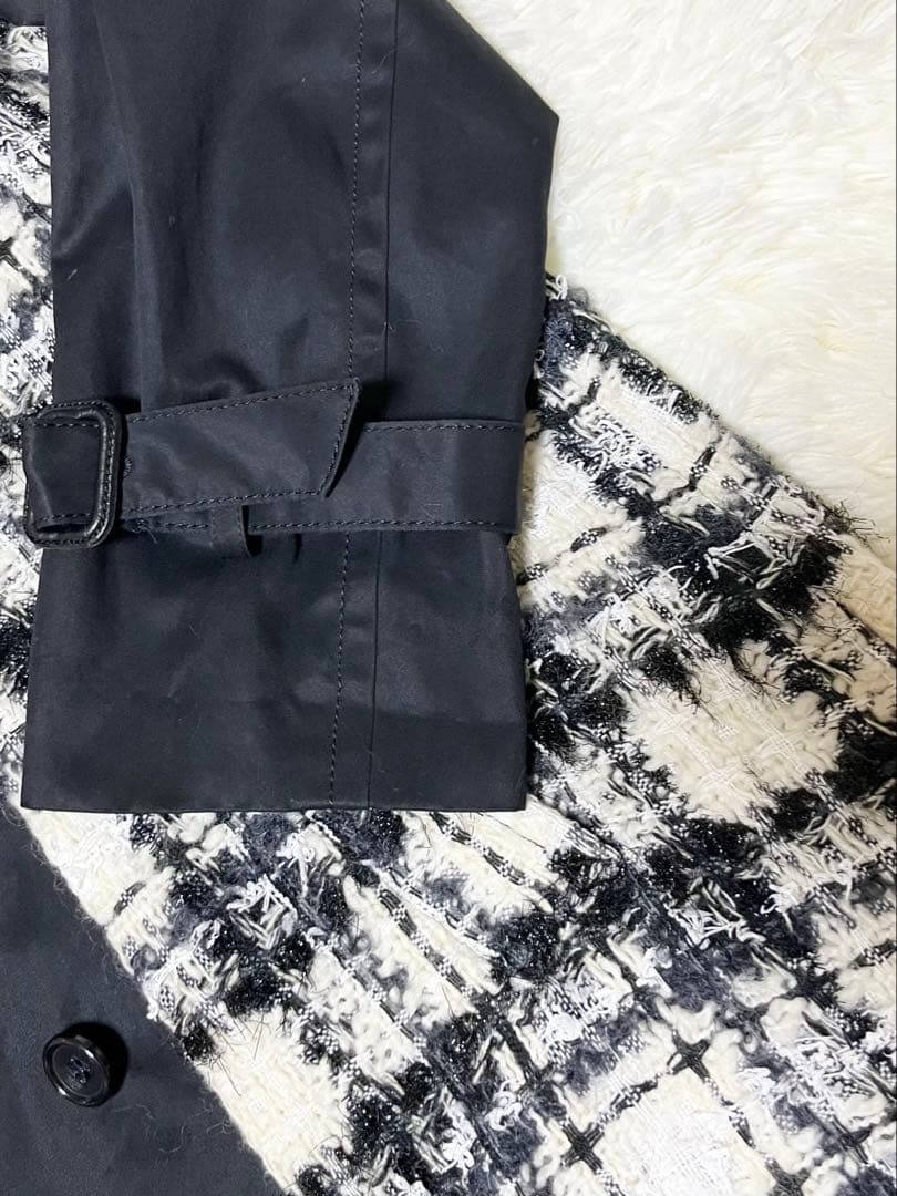 美品　grace class ツイード　ロングコート　S チェック