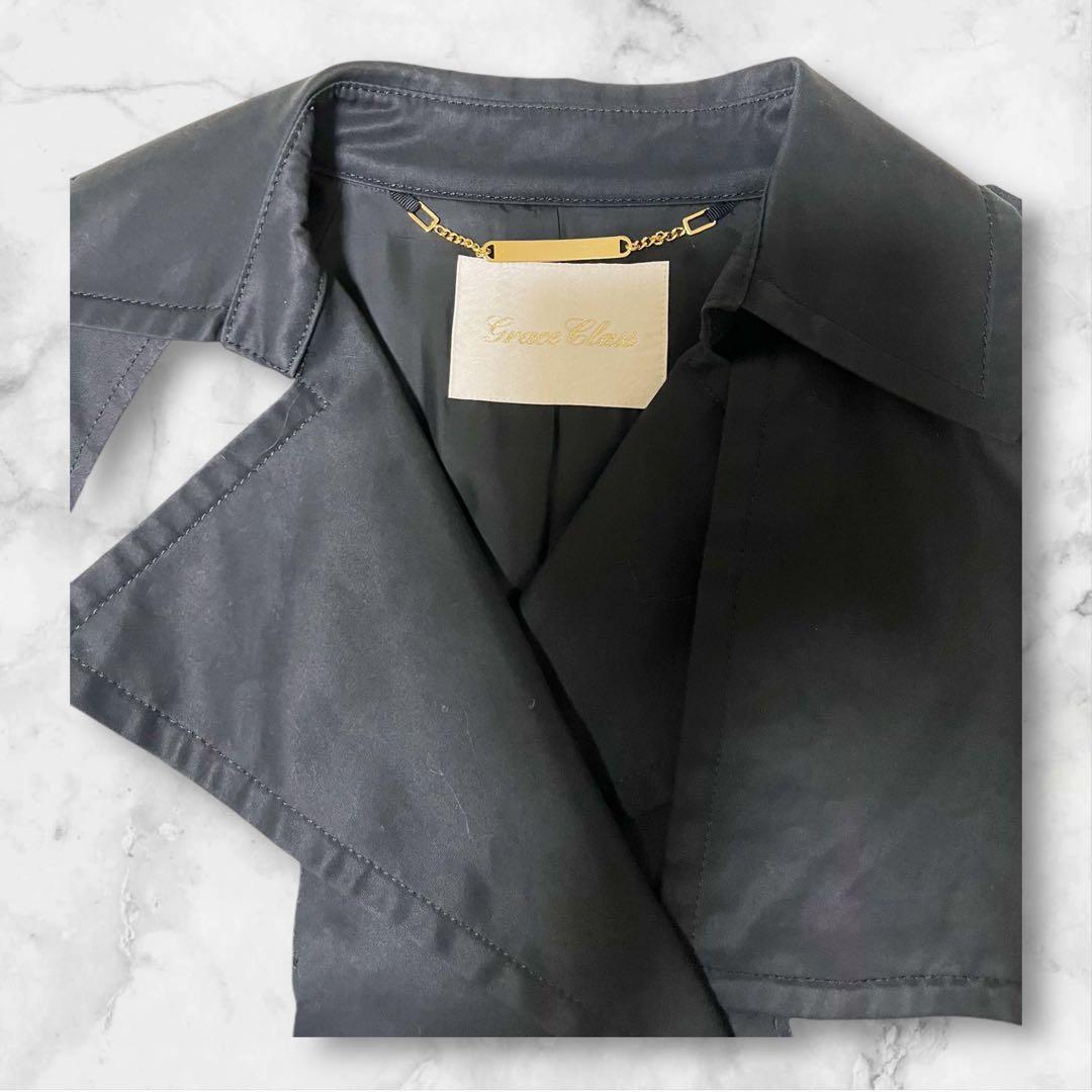 美品　grace class ツイード　ロングコート　S チェック