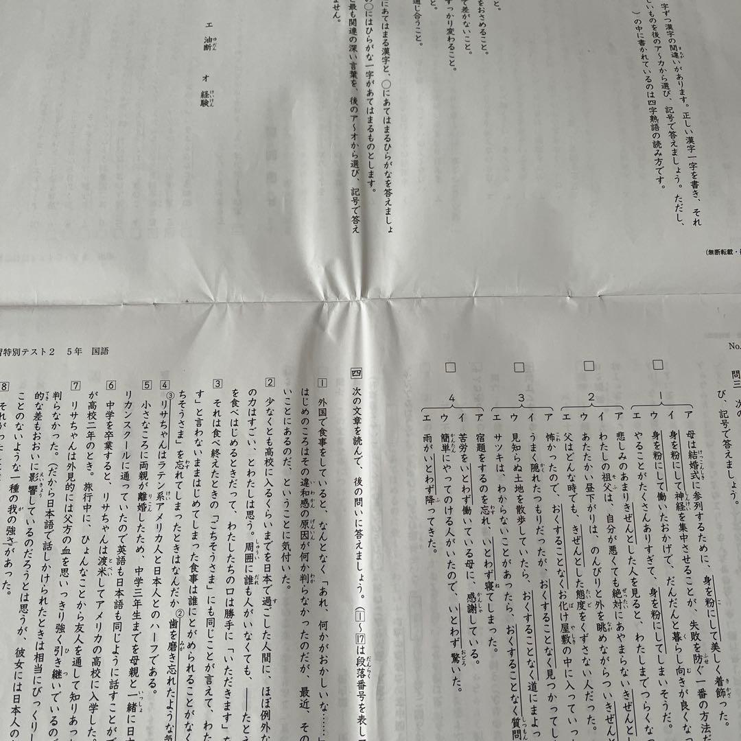 2025年 日能研 5年 夏期講習特別テスト❶❷❸
