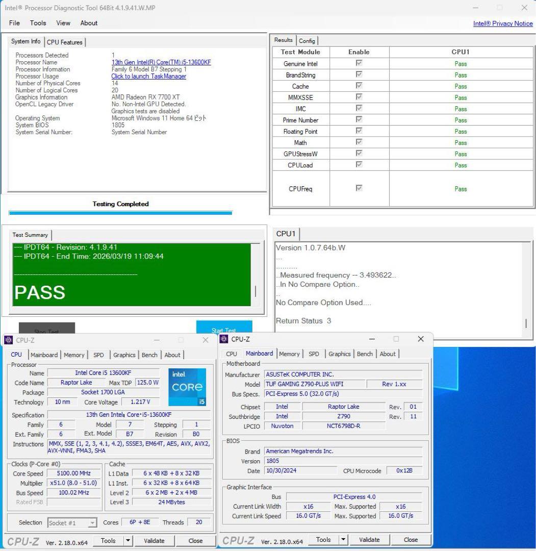 N*h様 CoreI5 13600KF & TUF GAMINGZ790-PLU