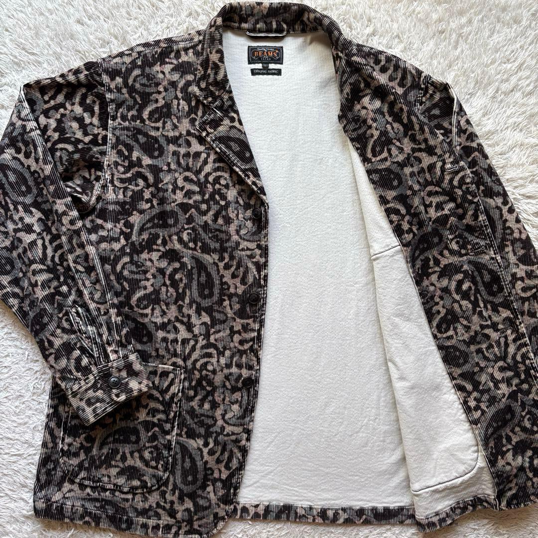 ★現行モデル★ BEAMS＋ カフスジャケット コーデュロイ ペイズリー L
