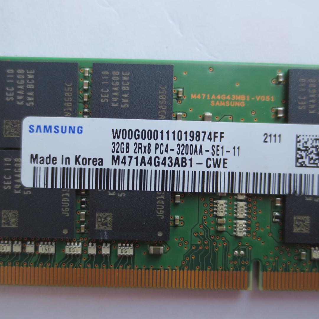 ノート用メモリー 32GB DDR4 PC4-3200AA 2枚