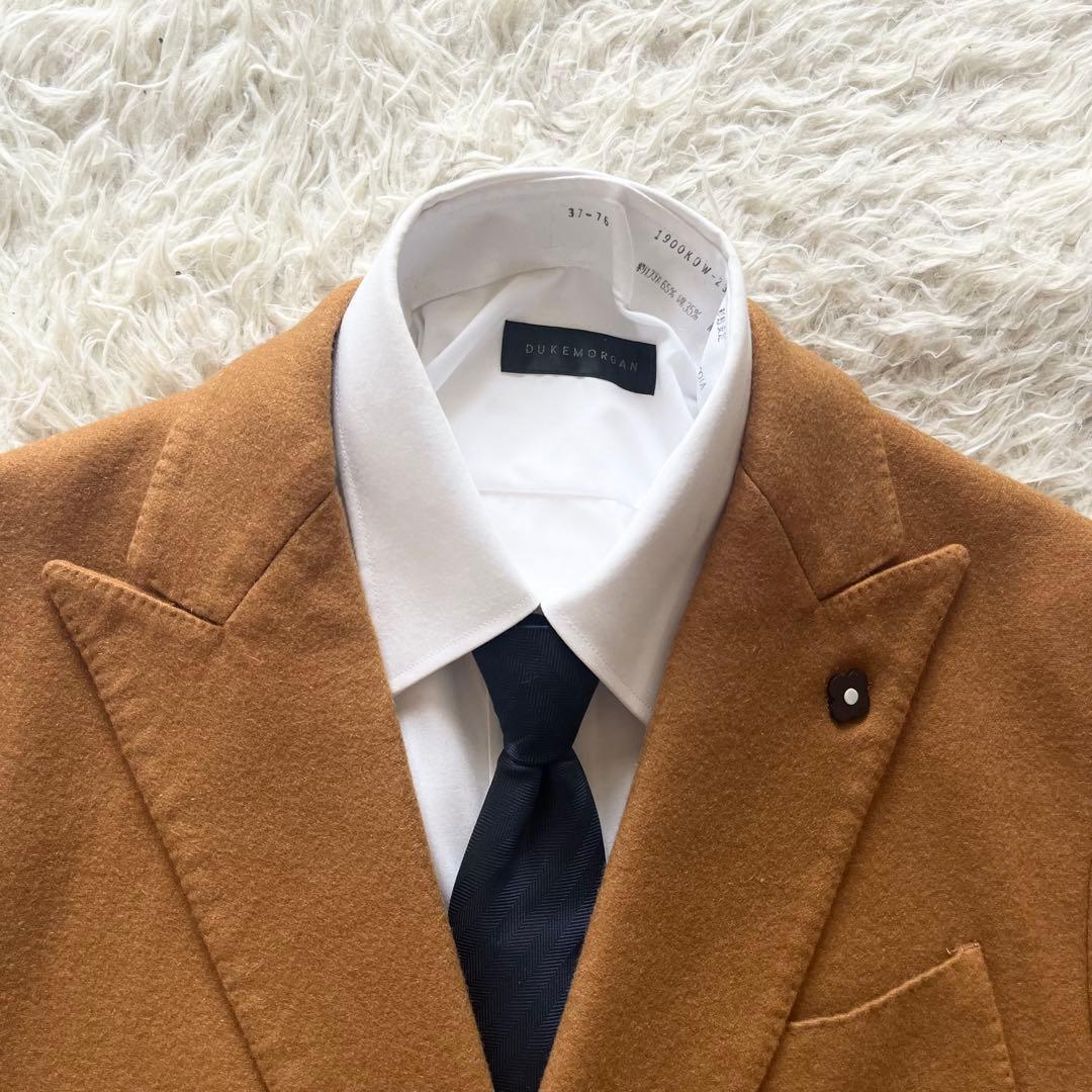 <極美品>LARDINI カシミヤ100% キャメル ダブル ジャケット 50
