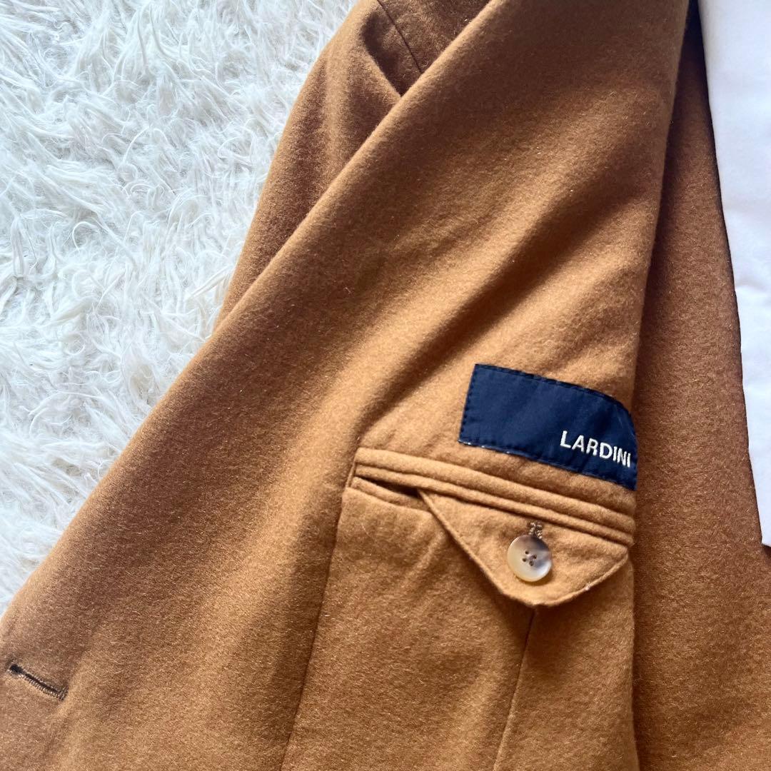 <極美品>LARDINI カシミヤ100% キャメル ダブル ジャケット 50