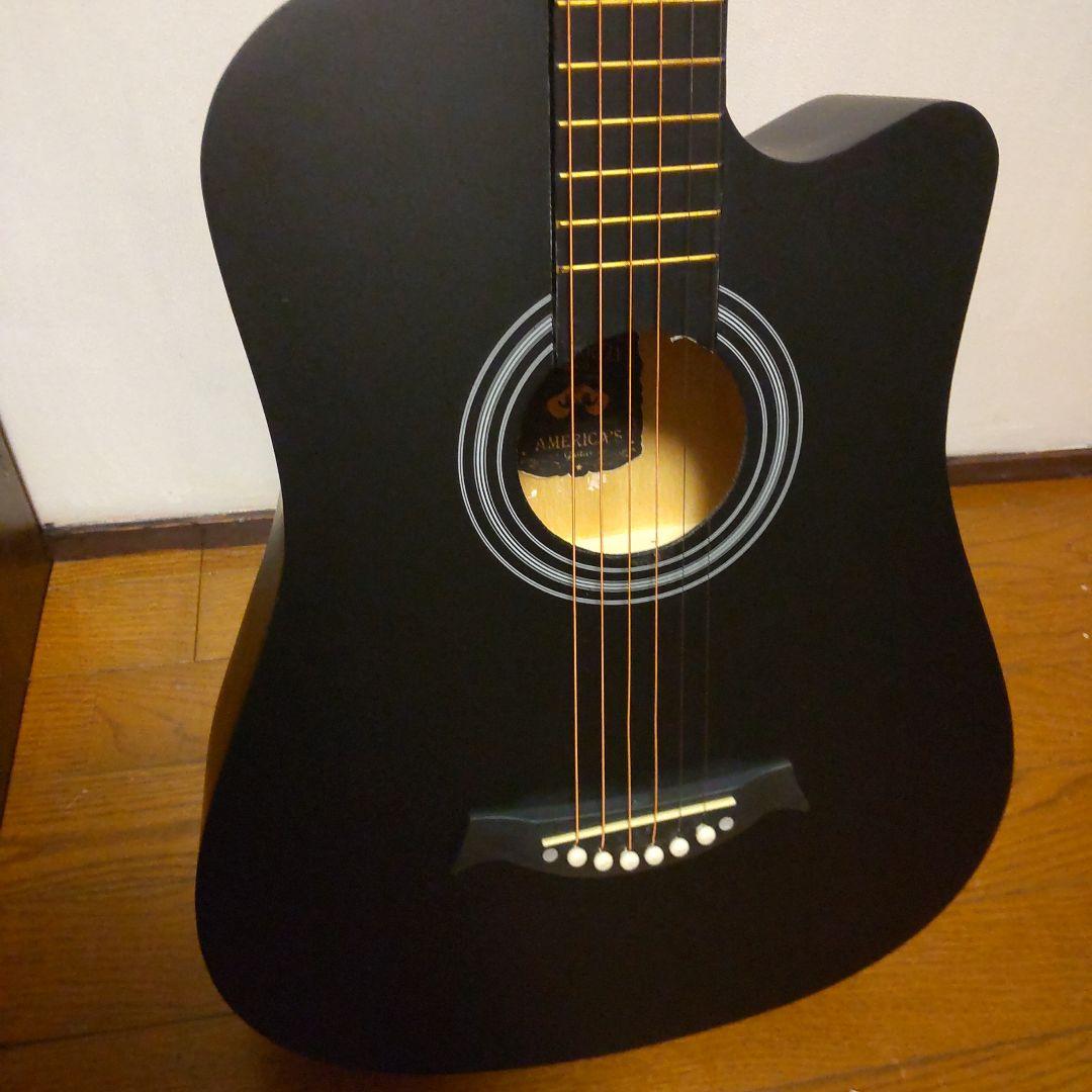 新品！格安！かっこ良い！カッタウェイデザイン アコースティックギター、付属品付。