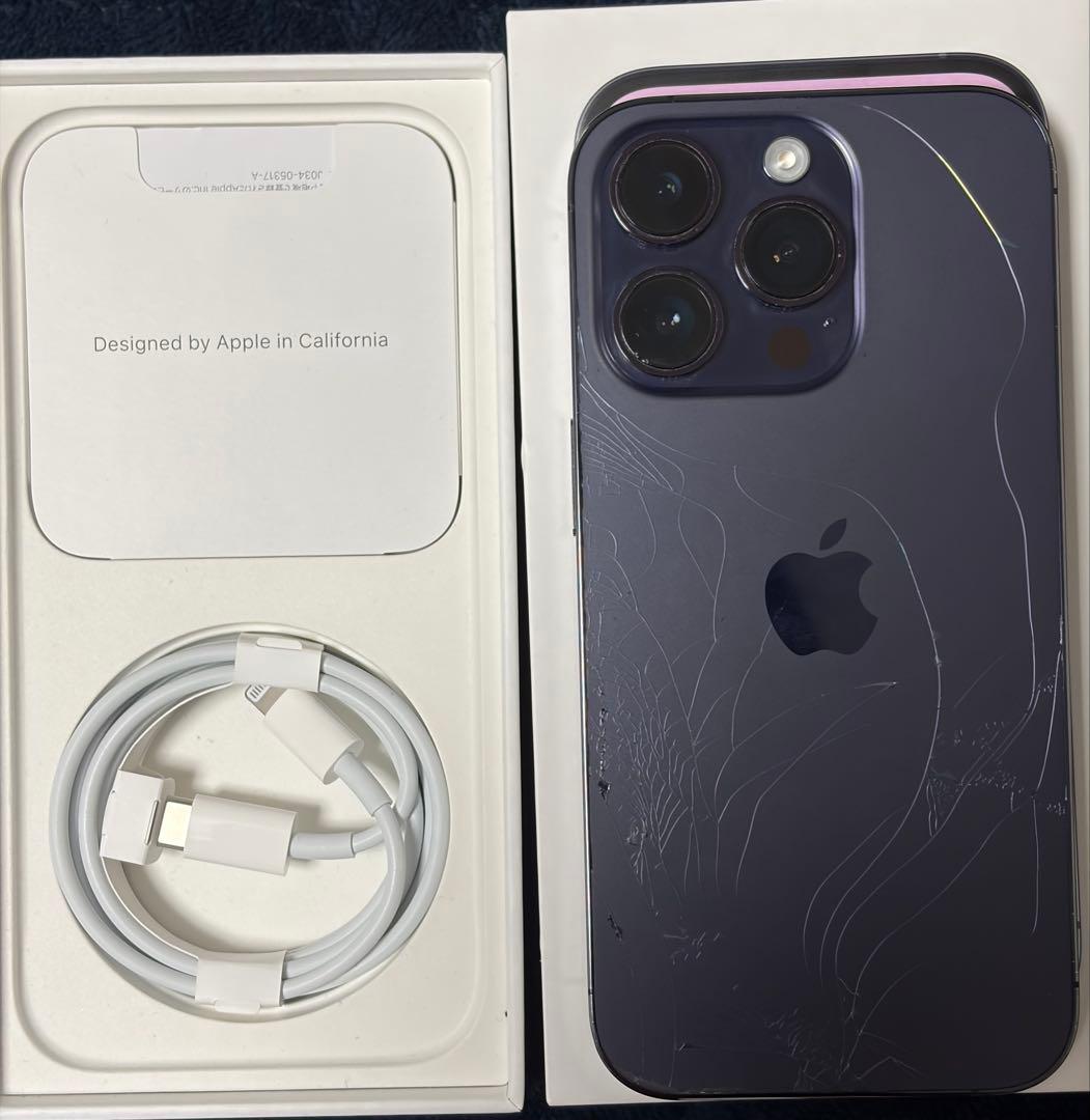 iPhone 14 Pro 512GB ゴールド 背面割れあり　simフリー