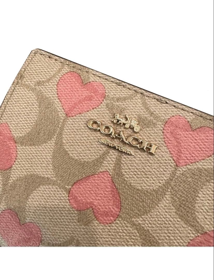 COACH ハート柄 二つ折り財布 並行輸入品