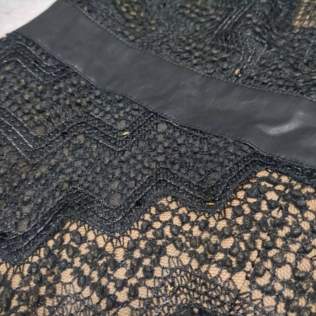 美品 タダシショージ ワンピース ドレス スパンコール 黒 4