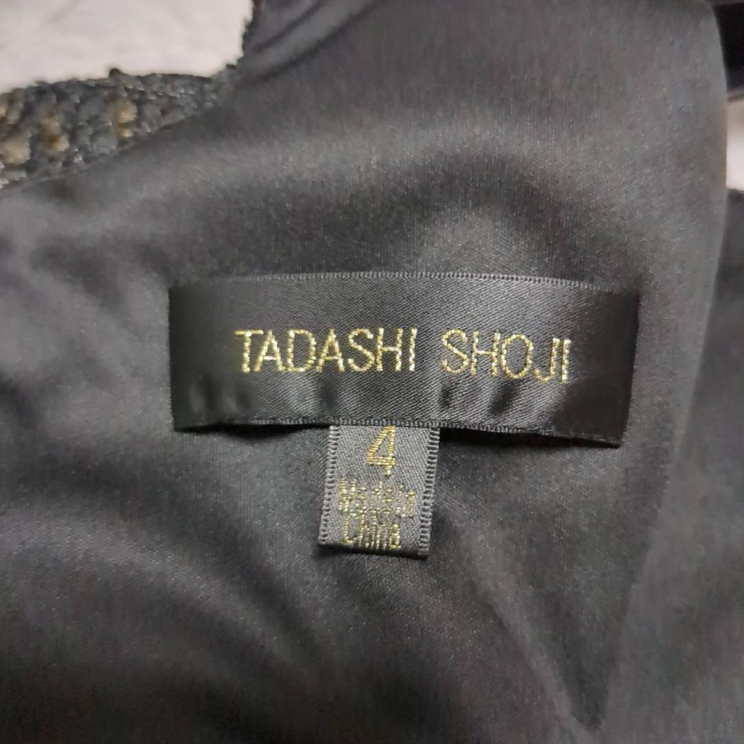 美品 タダシショージ ワンピース ドレス スパンコール 黒 4
