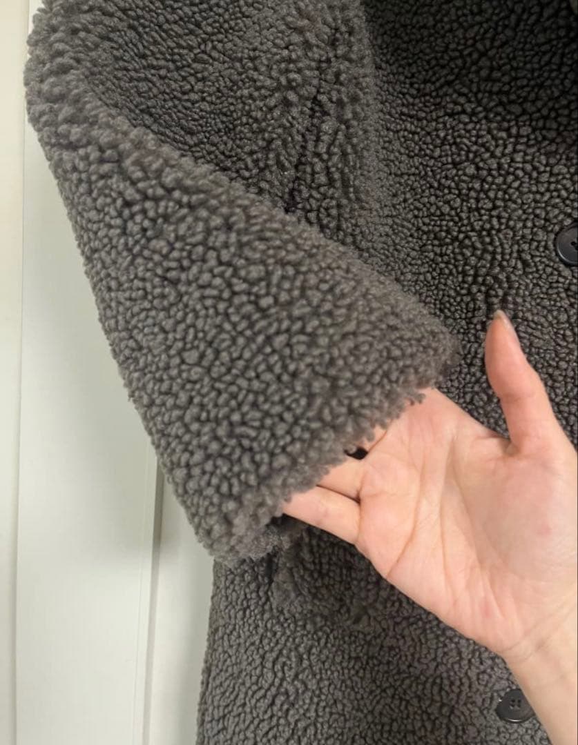 グレー ボア ダブルブレスト ロングコート ZARA ザラ テディ