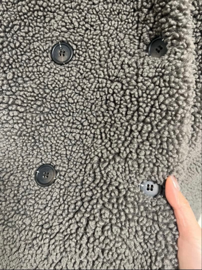 グレー ボア ダブルブレスト ロングコート ZARA ザラ テディ