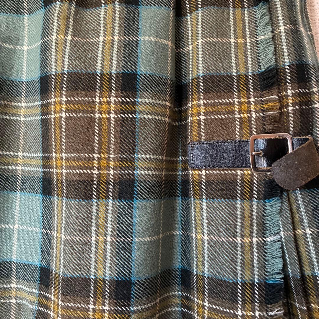最終値下げ vintage ウール ロングスカート ラップスカート チェック