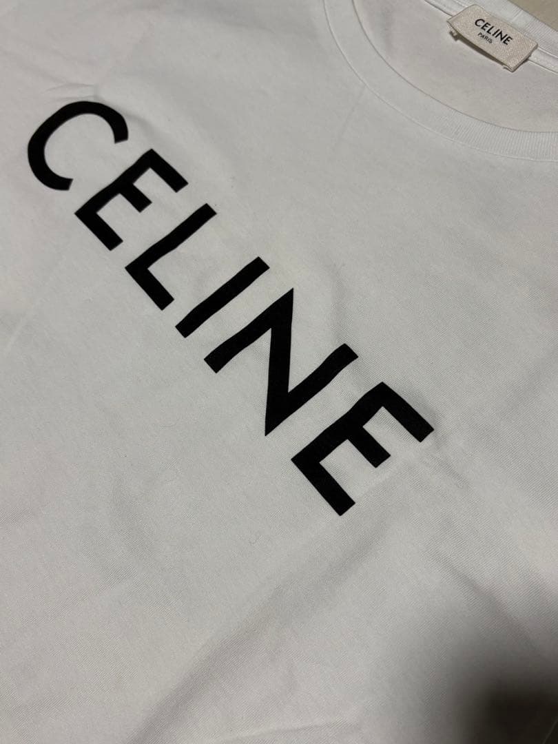 CELINE ホワイト Tシャツ　セリーヌ　あんしん鑑定