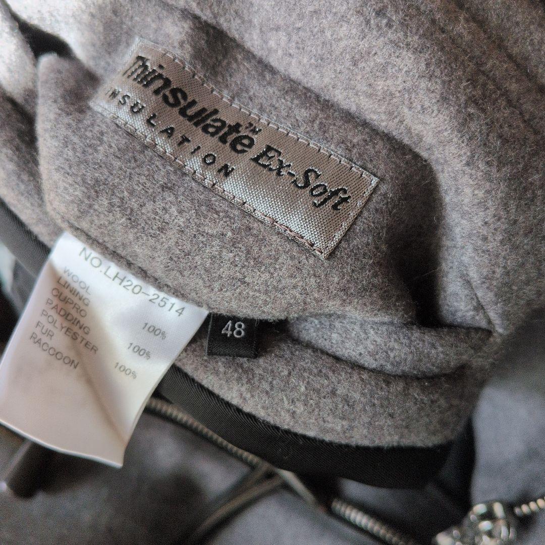 LITHIUM HOMME リチウムオム　ダッフルコート　グレー　リアルファー