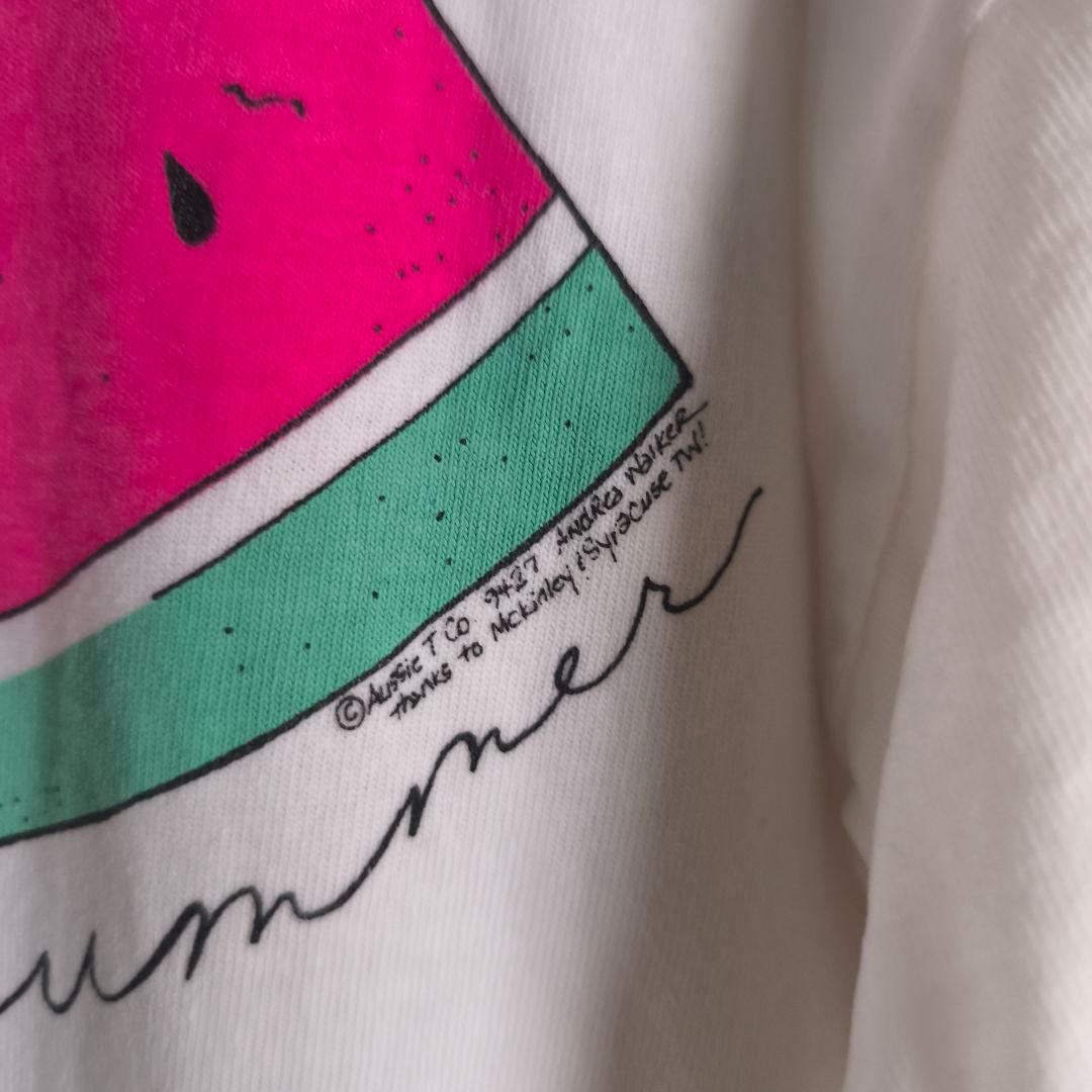 90s USA製　アート　スイカ　Tシャツ シングルステッチ　L