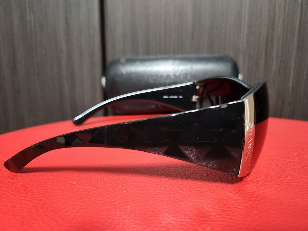 【希少】CHANEL シャネル サングラス シールド 6009 ロゴ Y2K 黒
