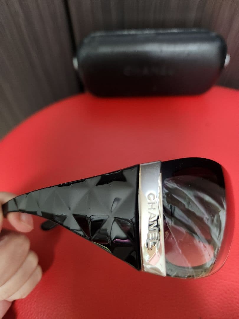 【希少】CHANEL シャネル サングラス シールド 6009 ロゴ Y2K 黒