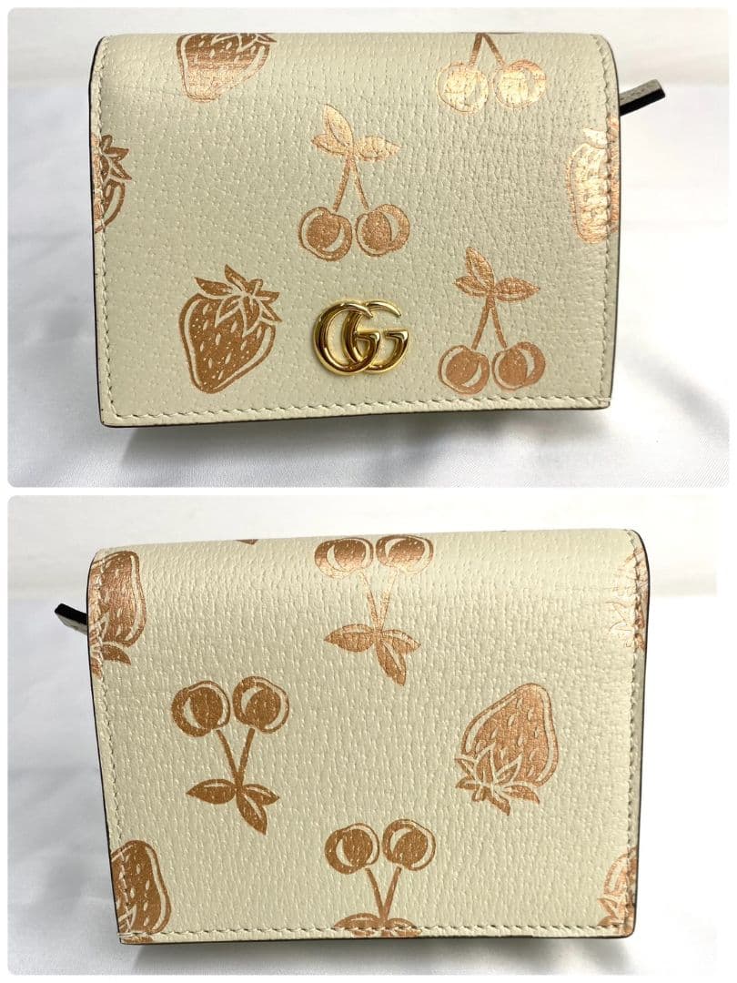 ✨️未使用に近い✨️ グッチ マーモント いちご チェリー ミニ財布 ホワイト
