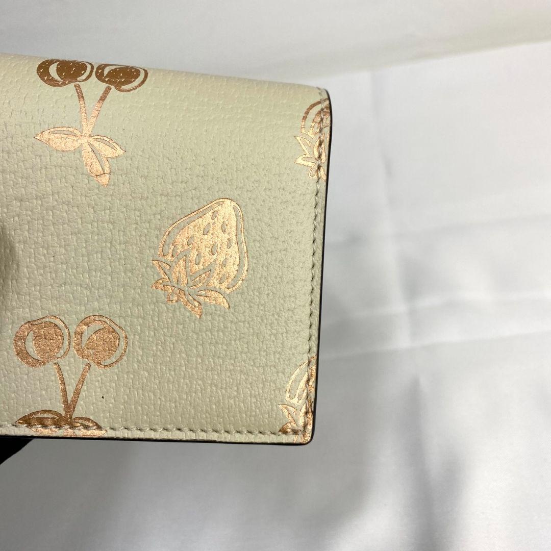 ✨️未使用に近い✨️ グッチ マーモント いちご チェリー ミニ財布 ホワイト
