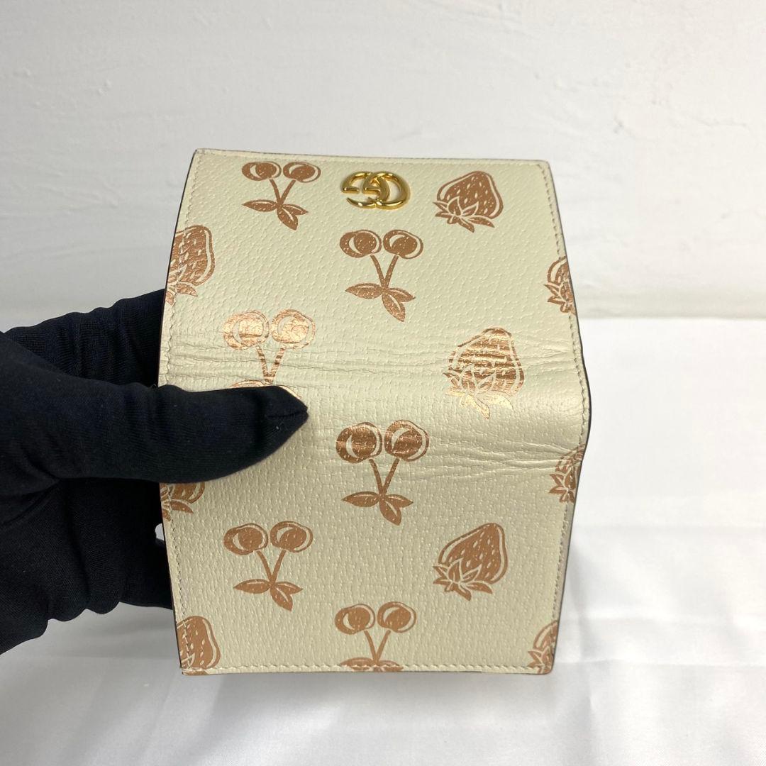 ✨️未使用に近い✨️ グッチ マーモント いちご チェリー ミニ財布 ホワイト