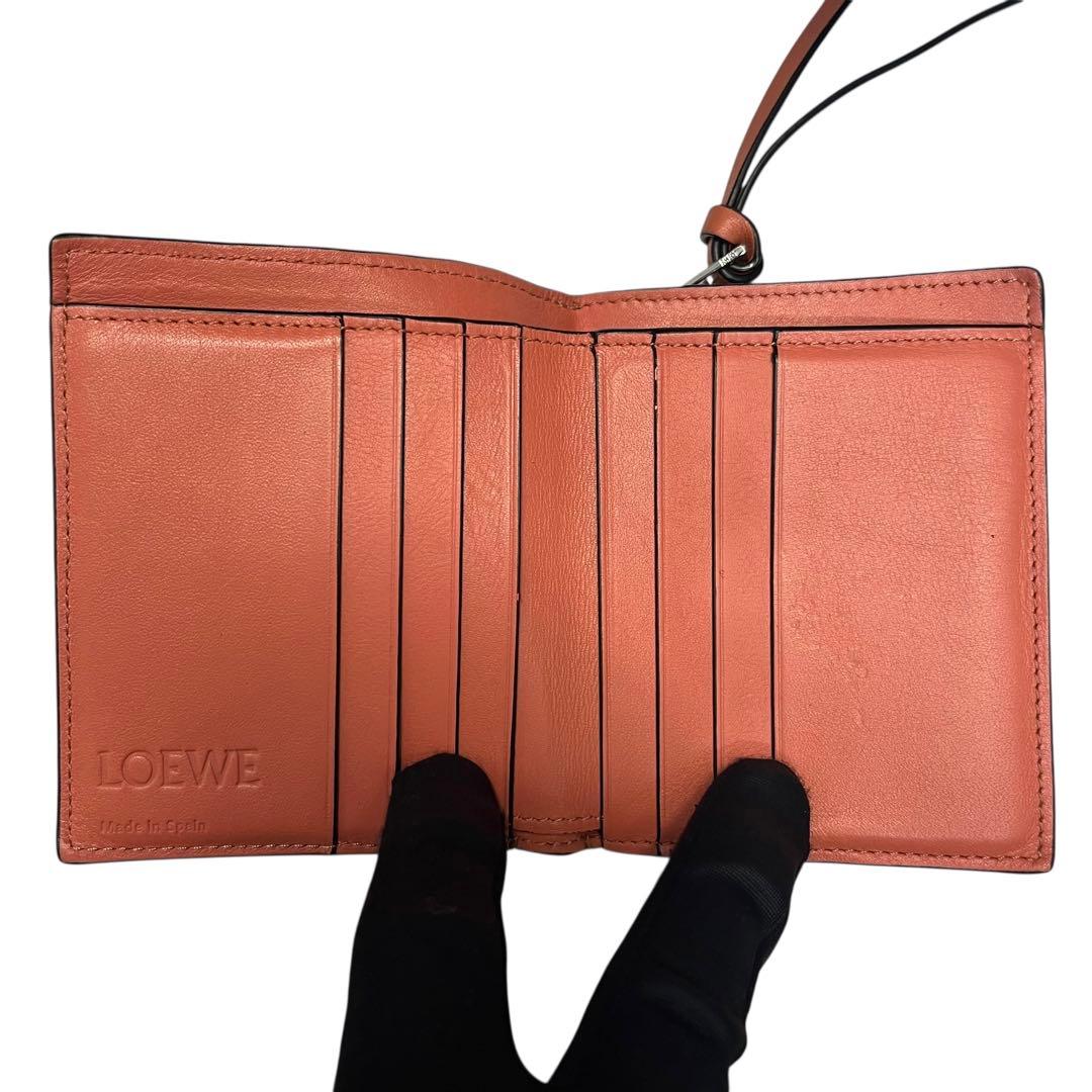 希少✨ロエベ バーティカルウォレット ２つ折り財布 ロゴ 型押し バイカラー