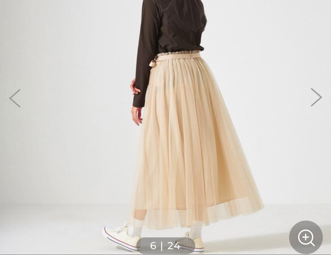 週末お値下げ　チャコット　ウエストフリルチュールスカート