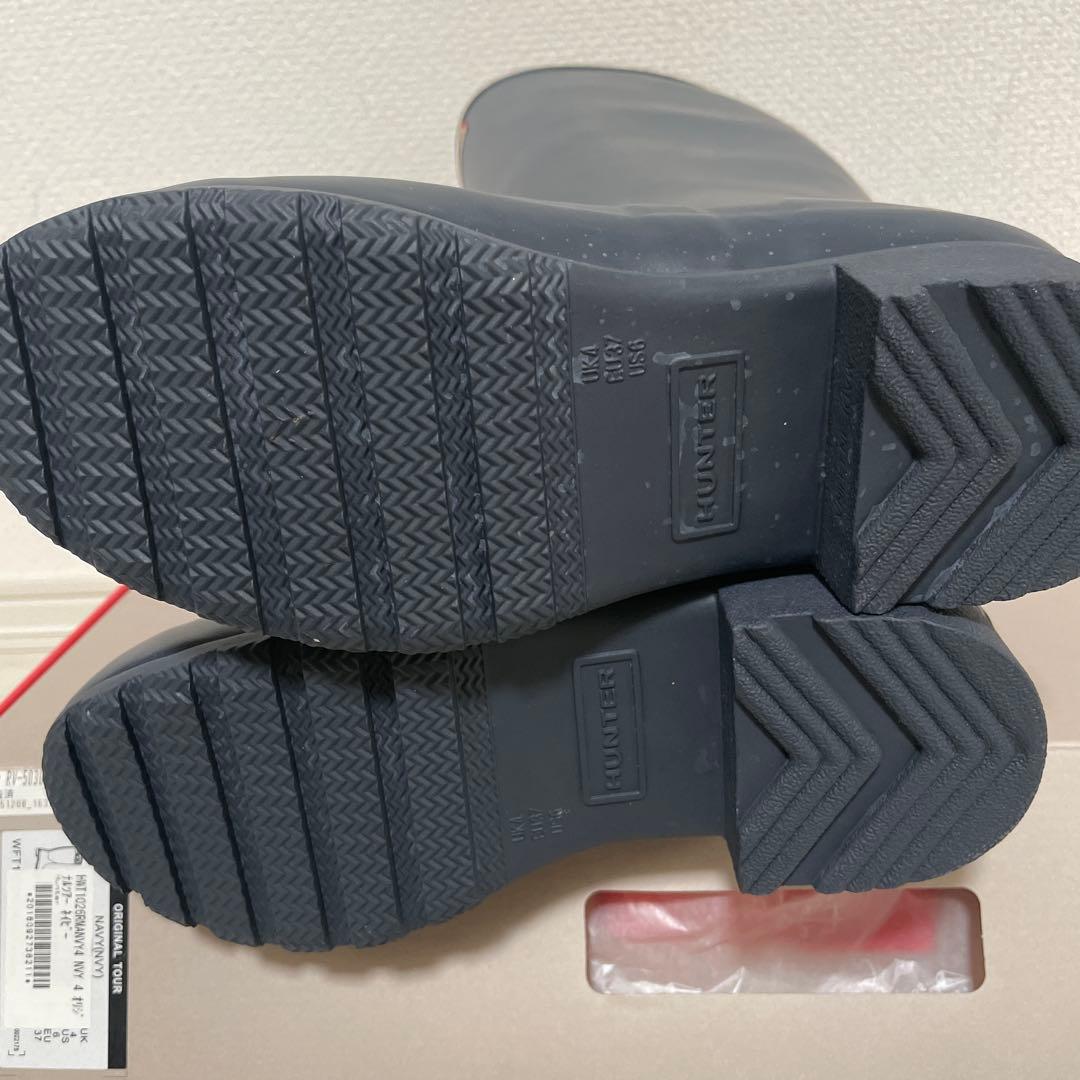 HUNTER ネイビー 長靴 バックル付き