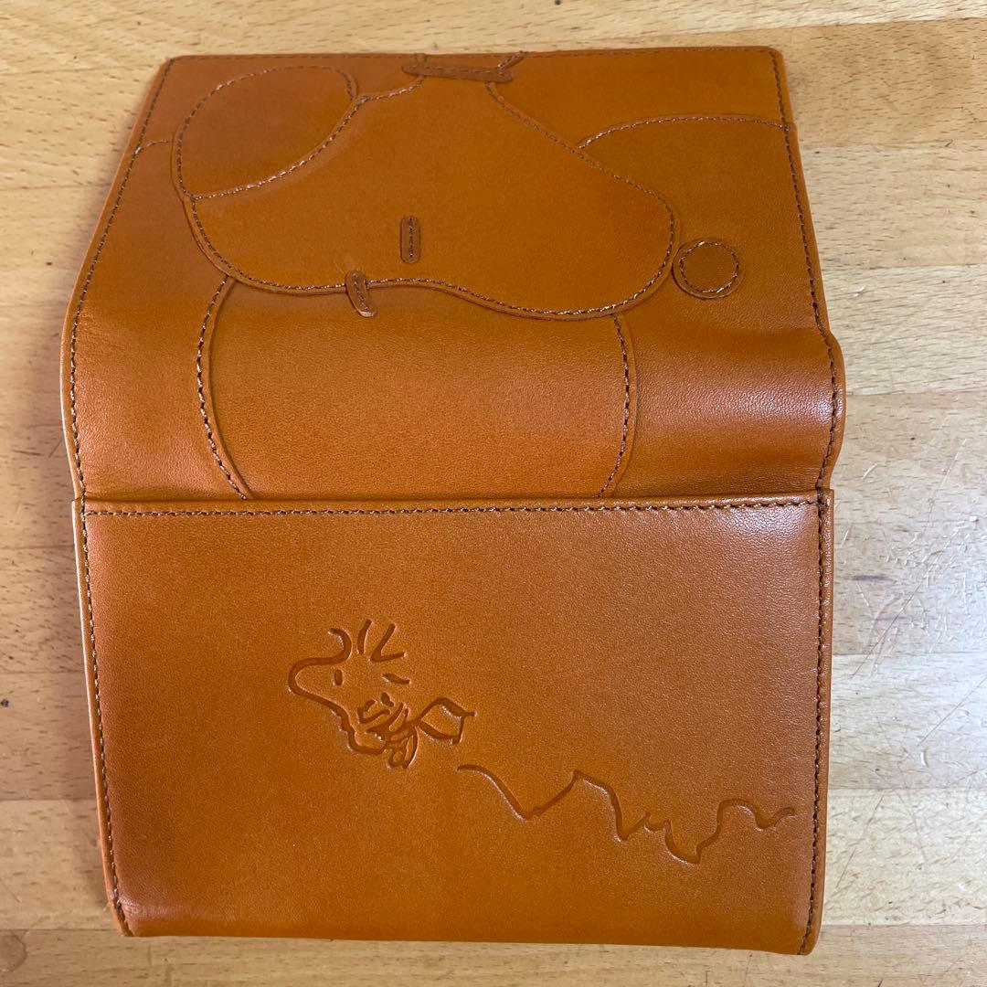 【新品未使用】SNOOPY スヌーピー 二つ折り財布 ナチュラルレザー 本革 箱
