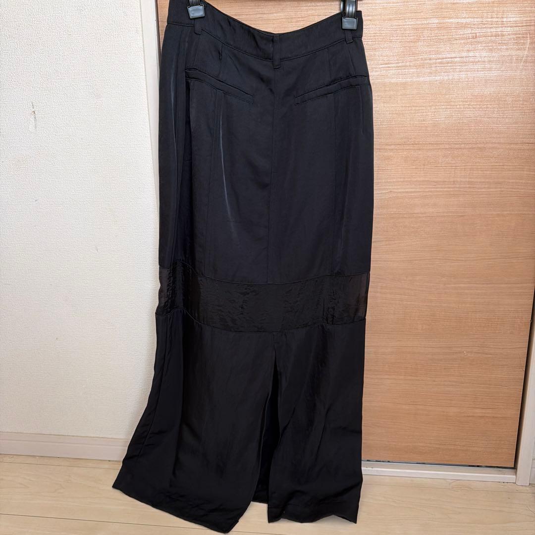 スカート CLANE SHEER SWITCHING STRAIGHT SKIRT