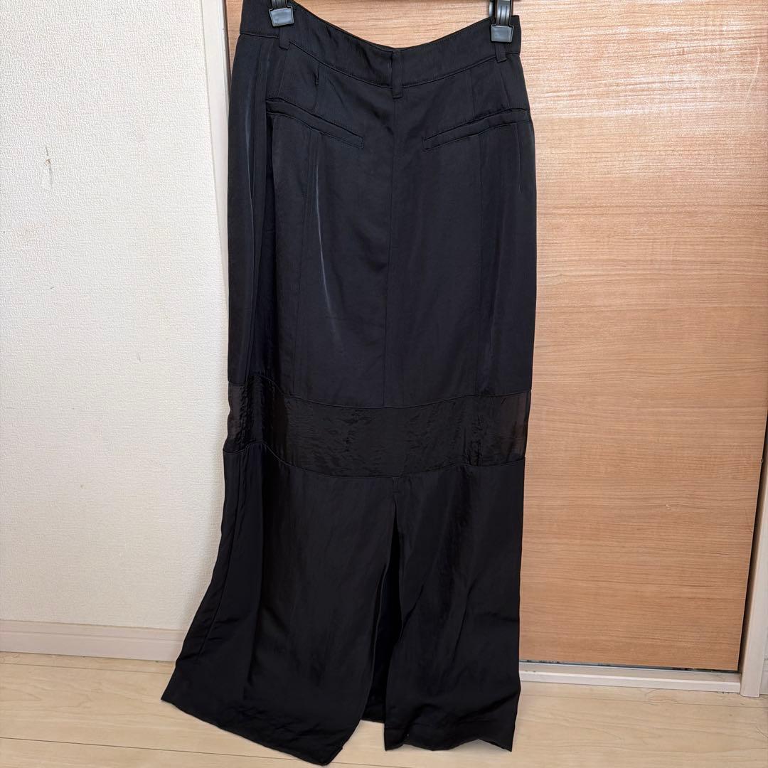 スカート CLANE SHEER SWITCHING STRAIGHT SKIRT