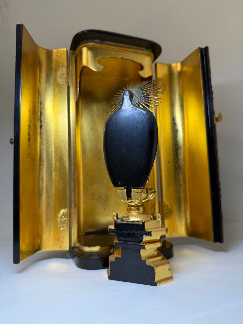 W 仏教具 厨子 阿弥陀如来仏像 金彩