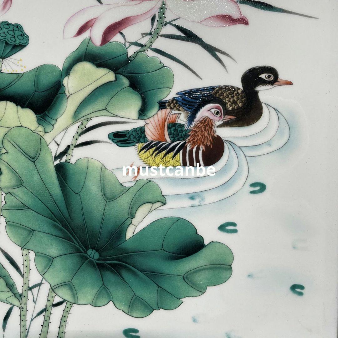 景徳鎮 磁器板絵 百年良い合 応接間 寝室 装飾品 工芸品 置物