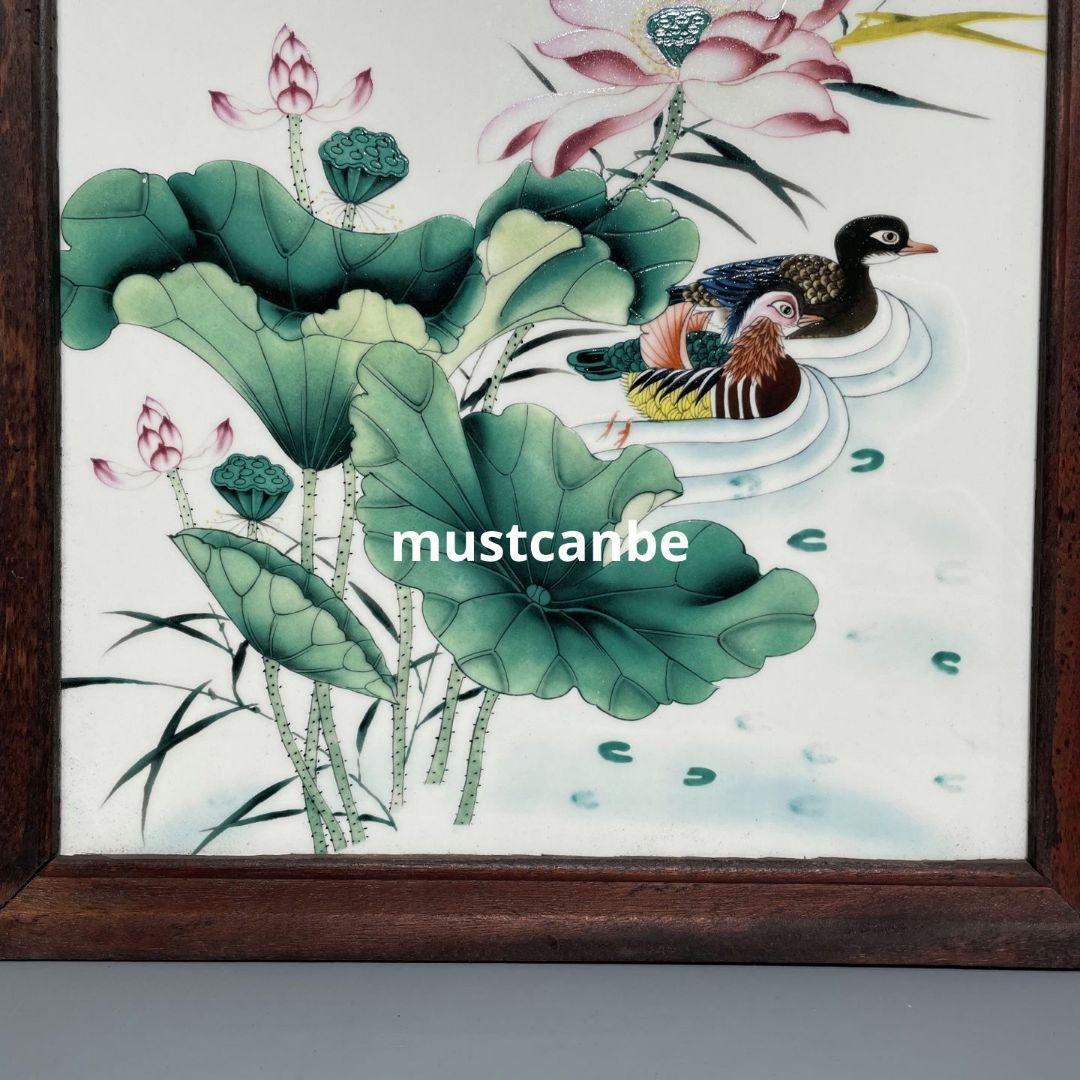景徳鎮 磁器板絵 百年良い合 応接間 寝室 装飾品 工芸品 置物